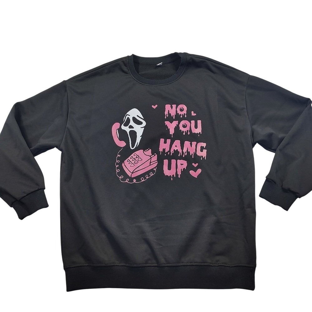 Kids Ghostface No You Hang Up Sweatshirt Black Pink Horror Halloween XL 175